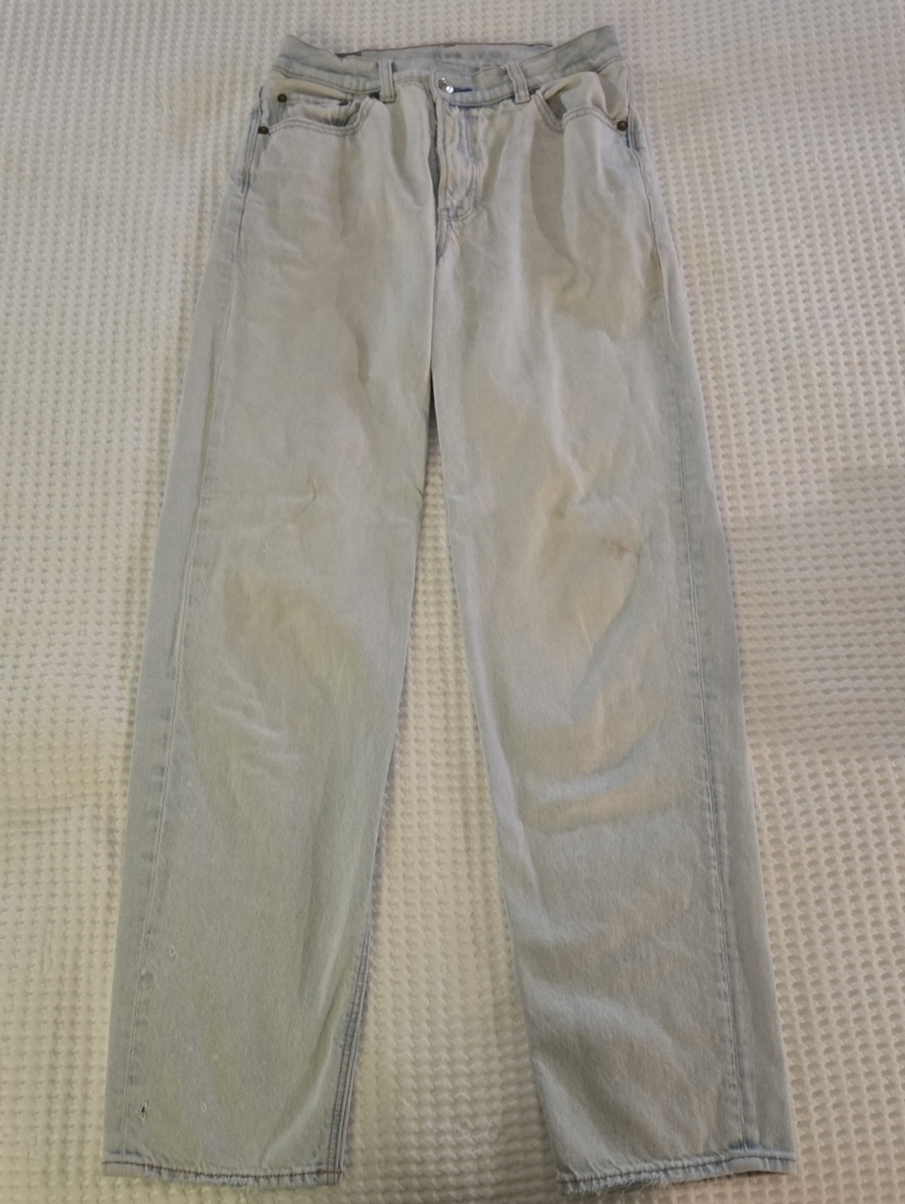 American Eagle Outfitters Pale Blue Straight-Leg Jeans